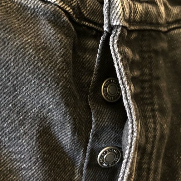 FREE PEOPLE “We The Free” Long Line Slit Straight Leg Black Jeans Denim Size 27 - Picture 8 of 9